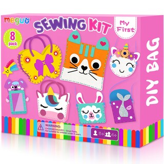 Foto 1 | Foto 1 | Kit De Costura Meguo Para Niños Principiantes Con 8 Bolsos Y Adornos De Bricolaje - Venta Internacional.