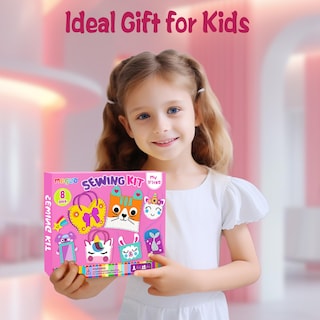 Foto 7 | Foto 7 | Kit De Costura Meguo Para Niños Principiantes Con 8 Bolsos Y Adornos De Bricolaje - Venta Internacional.