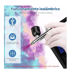 Foto 3 | Foto 3 | Kit de Aerógrafo Lab.G con Compresor de Aire Recargable Portátil