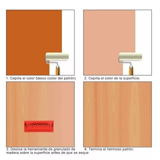 Foto 2 | Foto 2 | Veteador para Pintar con Acabado Imitación Madera Eo Safe Imports ESI-7771 Multicolor 4 Piezas