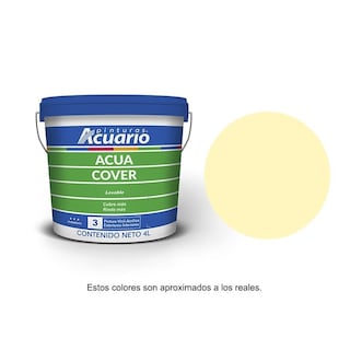 Foto 1 | Foto 1 | Pintura Vinil Acrílica Lavable Pinturas Acuario Acua Cover Color Paja 4lt