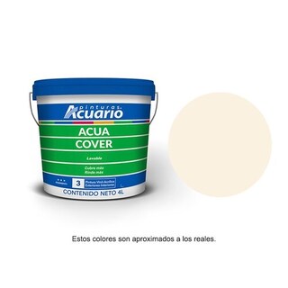 Foto 1 | Foto 1 | Pintura Vinil Acrílica Lavable Pinturas Acuario Acua Cover Color Arena 4lt
