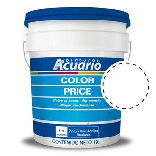 Foto 1 | Foto 1 | Cubeta De Pintura Vinilica Lavable Acuario Color Price 19lt - Color Blanco