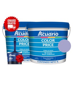 Foto 1 | Foto 1 | Combo 2 Galones Pintura Acuario 4l Vinílica Lavable + Brocha | Envío Gratis - Color Lila