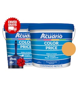Foto 1 | Foto 1 | Combo 2 Galones Pintura Acuario 4l Vinílica Lavable + Brocha | Envío Gratis - Color Amarillo Colonial