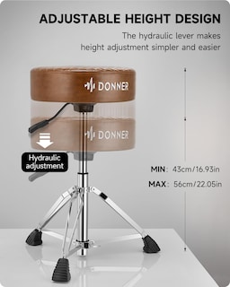 Foto 3 | Foto 3 | Drum Throne Donner Dt-150 Professional Hydraulic Marrón - Venta Internacional.