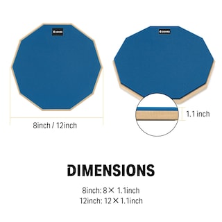 Foto 5 | Foto 5 | Drum Practice Pad Donner De 12 Pulgadas, Azul Silencioso, Con Baquetas - Venta Internacional.