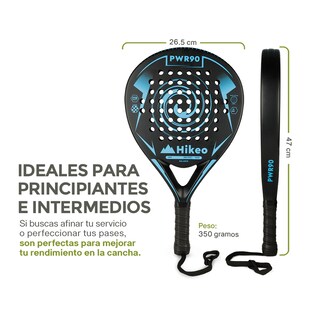 Foto 4 | Foto 4 | Pala De Padel Con 3 Pelotas Funda Grip Raqueta 100% Fibra De Carbono, Hikeo, Azul, 83696-bu