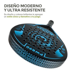 Foto 5 | Foto 5 | Pala De Padel Con 3 Pelotas Funda Grip Raqueta 100% Fibra De Carbono, Hikeo, Azul, 83696-bu