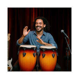 Foto 4 | Foto 4 | Set Congas 11 Y 12 Pulgadas Con Soportes Parche De Cuero Audiotek