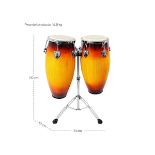 Foto 7 | Foto 7 | Set Congas 11 Y 12 Pulgadas Con Soportes Parche De Cuero Audiotek
