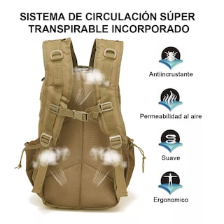 Foto 2 | Foto 2 | Mochila Táctica Militar de Camping Exterior Eo Safe Imports ESI-10454 Beige Impermeable