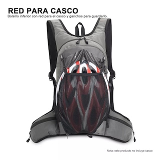 Foto 4 | Foto 4 | Mochila Hidratación Campismo Y Ciclismo Con Bolsa Agua Eo Safe Imports Esi-11877 Gris