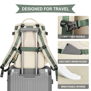 Foto 5 | Foto 5 | Mochila de Viaje Coowoz Impermeable Blanca Unisex - Venta Internacional