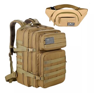 Foto 1 | Foto 1 | Mochila Y Cangurera Táctica Militar Camping Impermeable Eo Safe Imports Esi-16858 Beige