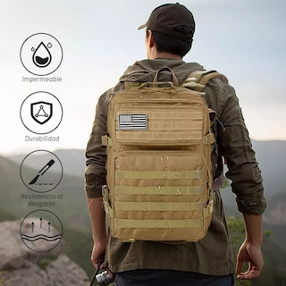 Foto 3 | Foto 3 | Mochila Y Cangurera Táctica Militar Camping Impermeable Eo Safe Imports Esi-16858 Beige