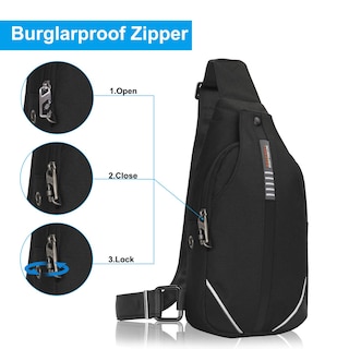 Foto 2 | Foto 2 | Mochila Bandolera Waterfly Antirrobo Para Viajes Y Senderismo, Color Negro - Venta Internacional.