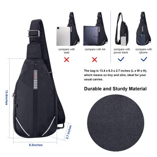 Foto 5 | Foto 5 | Mochila Bandolera Waterfly Antirrobo Para Viajes Y Senderismo, Color Negro - Venta Internacional.