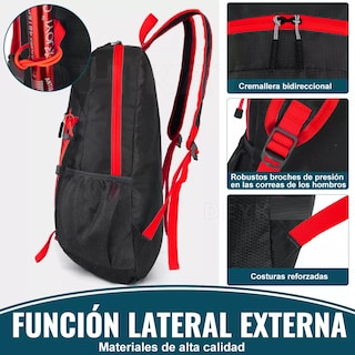 Foto 3 | Foto 3 | Mochila Senderismo Portátil Bolsa Hombro Plegable Impermeable Eo Safe Imports Esi-18220 Negro