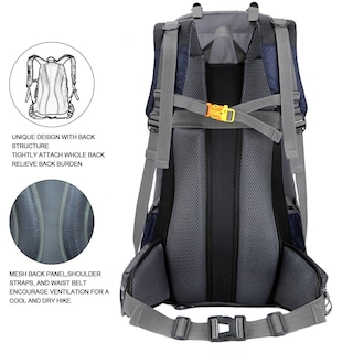 Foto 6 | Foto 6 | Mochila Bseash Impermeable De 60 Litros Para Senderismo Y Acampada Con Funda Para Lluvia - Venta Internacional.