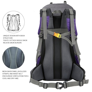 Foto 6 | Foto 6 | Mochila Bseash Impermeable De 60 Litros Para Senderismo Y Acampada Con Funda Para Lluvia - Venta Internacional.