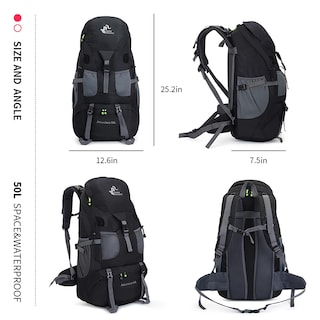 Foto 2 | Foto 2 | Mochila De Senderismo Bseash, 50 L, Resistente Al Agua, Ligera, Negra - Venta Internacional.