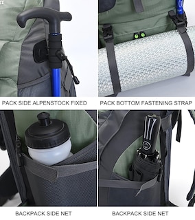 Foto 3 | Foto 3 | Mochila De Senderismo Bseash, 50 L, Resistente Al Agua, Ligera, Negra - Venta Internacional.