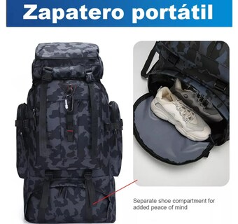 Foto 5 | Foto 5 | Bolsa Xtellar Táctica Para Campar Y Montañismo Al Aire Libre De 80l Color Azul Oscuro