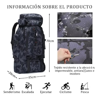 Foto 2 | Foto 2 | Mochila Xtellar Táctica Para Acampar Y Montañismo Al Aire Libre De 80l Color Negro