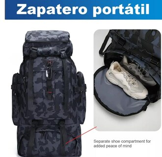 Foto 5 | Foto 5 | Mochila Xtellar Táctica Para Acampar Y Montañismo Al Aire Libre De 80l Color Negro