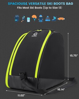 Foto 4 | Foto 4 | Combo De Bolsa De Esquí Y Bolsa Para Botas Gonex, Resistente Al Agua, Color Negro - Venta Internacional.