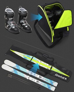 Foto 6 | Foto 6 | Combo De Bolsa De Esquí Y Bolsa Para Botas Gonex, Resistente Al Agua, Color Negro - Venta Internacional.