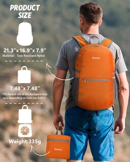 Foto 3 | Foto 3 | Mochila Gonex Ultraligera, Plegable, 30 L, Impermeable - Venta Internacional.