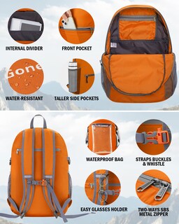 Foto 4 | Foto 4 | Mochila Gonex Ultraligera, Plegable, 30 L, Impermeable - Venta Internacional.
