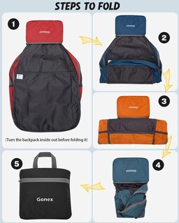 Foto 5 | Foto 5 | Mochila Gonex Ultraligera, Plegable, 30 L, Impermeable - Venta Internacional.