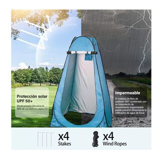 Foto 3 | Foto 3 | Tienda Campaña Vestidor Cambiador Portátil 1.9 M Camping/playa Azul Cielo