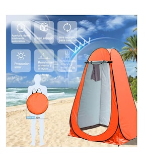 Foto 5 | Foto 5 | Vestidor y Cambiador Portátil - Tienda de Campaña 1.9 m Camping/Playa Naranja
