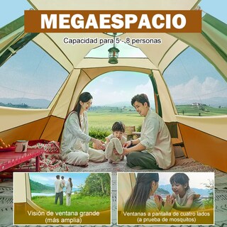 Foto 3 | Foto 3 | Tienda De Campaña Grande Para Acampar 4-8 Personas Eo Safe Imports Esi-18741 Caqui