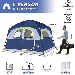Foto 2 | Foto 2 | Tienda De Campaña Unp Tents Para 6 Personas, Impermeable Y Resistente Al Viento - Venta Internacional.