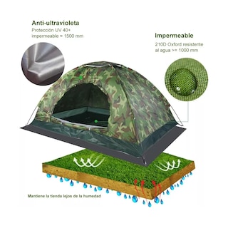 Foto 5 | Foto 5 | Tiendas Casa Campaña 3 Personas Camuflaje Lab.g Verde