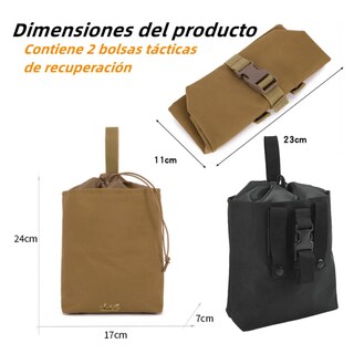 Foto 5 | Foto 5 | 2pc Bolsa Táctica Militar De Camping Lab.g Negro Y Caqui