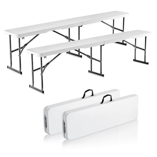 Foto 1 | Foto 1 | Banco Plegable Vevor Portátil Hdpe De 6 Pies, Impermeable, Blanco (paquete De 2) - Venta Internacional.