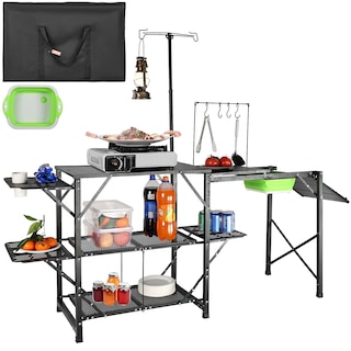 Foto 1 | Foto 1 | Mesa De Cocina De Camping Vevor Plegable De Aluminio Con Fregadero Y Bolsa - Venta Internacional.