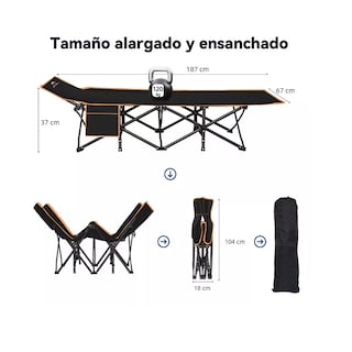 Foto 3 | Foto 3 | Camastro Plegable Tumbona Eo Safe Imports Esi-15035 Negro