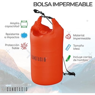 Foto 2 | Foto 2 | Bolsa Seca Impermeable. Dry Bag Canotagio Naranja de 30 Litros