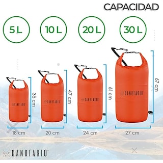 Foto 3 | Foto 3 | Bolsa Seca Impermeable. Dry Bag Canotagio Naranja de 30 Litros