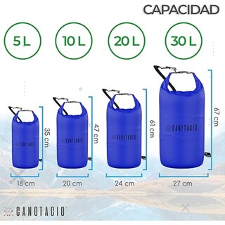 Foto 3 | Foto 3 | Bolsa Seca Impermeable Dry Bag Canotagio Azul de 30 Litros