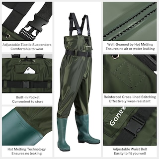 Foto 2 | Foto 2 | Chest Waders Gonex Waterproof 70d De Nailon Para Hombre Y Mujer, Color Verde - Venta Internacional.
