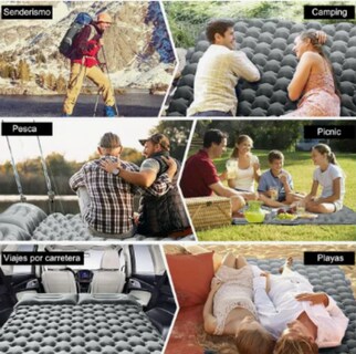 Foto 4 | Foto 4 | Xtellar Colchoneta Inflable Doble Acampar Ultraligera Portáti Color Gris