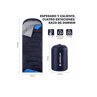 Foto 3 | Foto 3 | Saco De Dormir Portátil Para Cámping Interior Y Exterio Eo Safe Imports Esi-13902 Azul